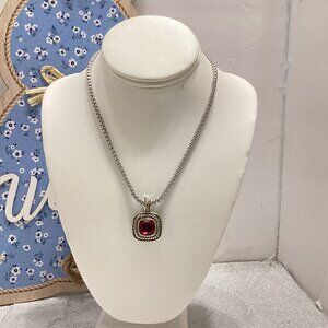 RUBY SILVER  NECKLACE